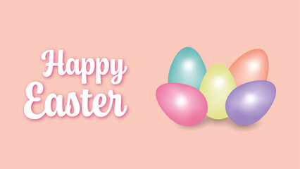 Colorful vector happy Easter day with eggs. Elegant, aesthetic, stylish Easter background. Spring celebration Easter banner. Happy Easter. Festive banner. Holidays, discounts, eggs