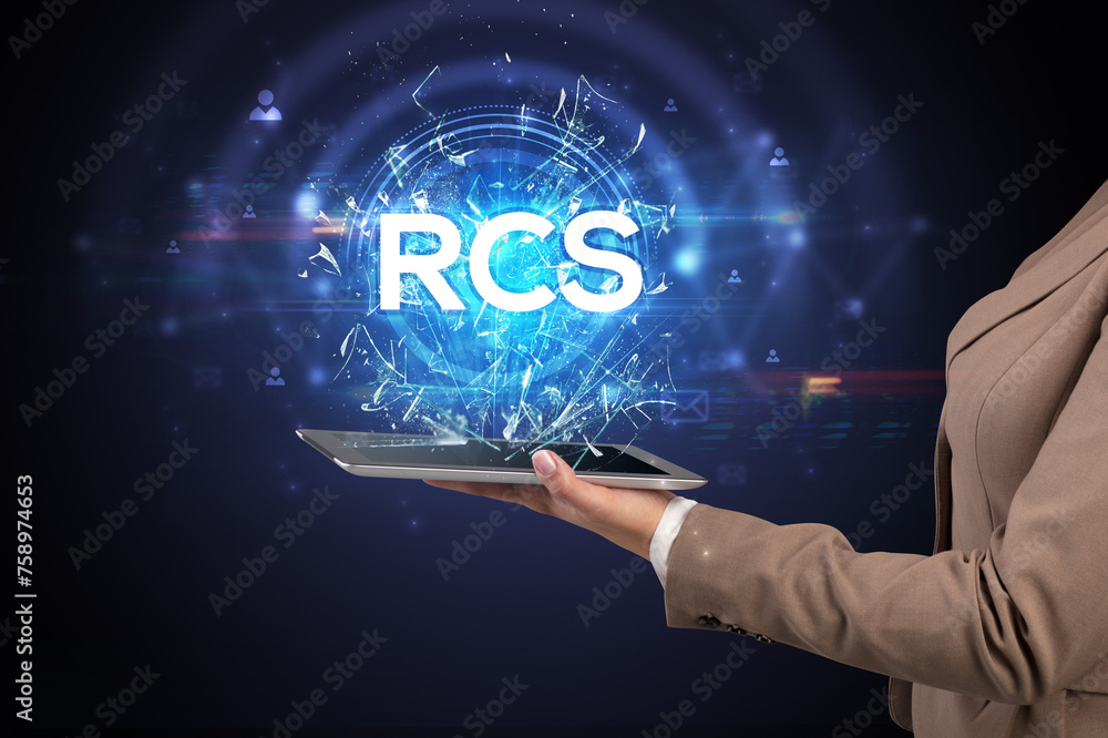 Poster close-up of a touchscreen with abbreviation.