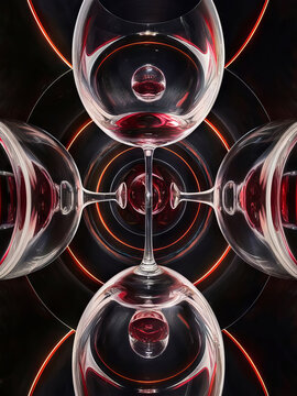 Drost effect with red wine glasses