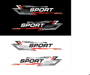 car stickers stripe abstract shape sport racing  vinyl decal templates isolated set