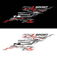 Sport racing car stickers stripe abstract shape . vinyl decal templates isolated set