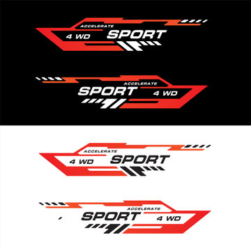 car stickers stripe abstract shape sport racing  vinyl decal templates isolated set