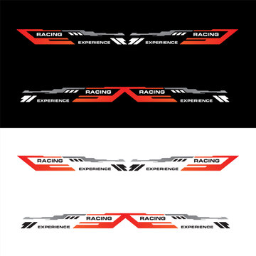 Sport racing car stickers stripe abstract shape . vinyl decal templates isolated set