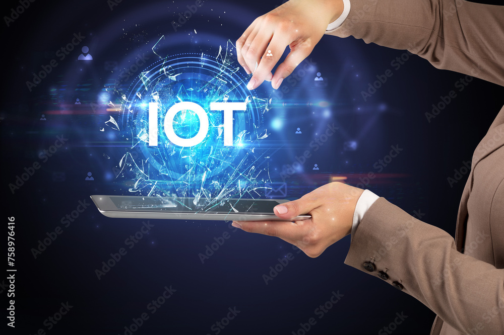 Poster close-up of a touchscreen with abbreviation.