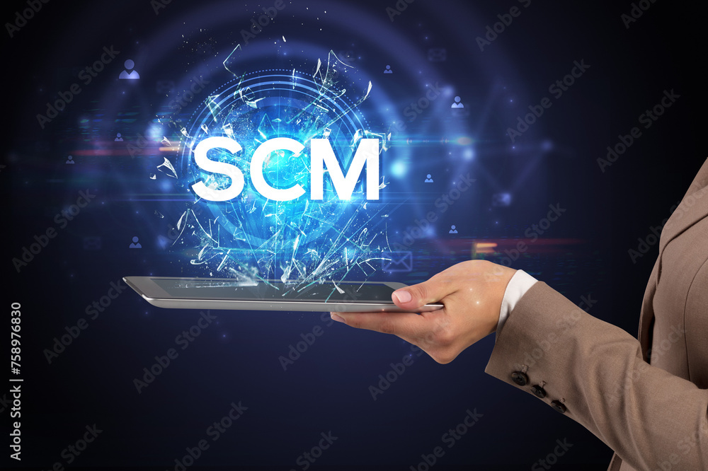 Poster close-up of a touchscreen with abbreviation.