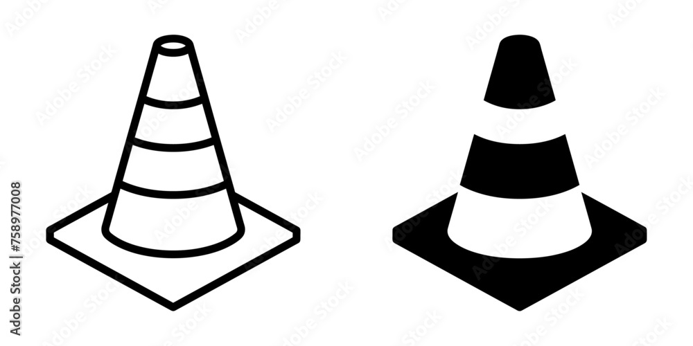 Poster ofvs554 outlinefilledvectorsign ofvs - traffic cone vector icon . isolated transparent . black outli