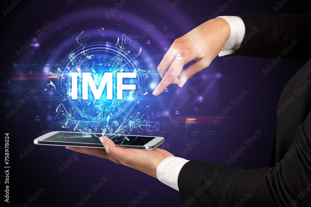 Poster Close-up of a touchscreen with abbreviation.