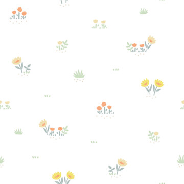 Floral seamless pattern. Vector illustration for card, banner, invitation, social media post, poster, mobile apps, advertising.