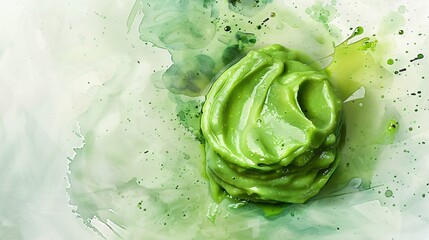 Obraz premium Pea puree baby food, the first taste of greens, smooth and gentle.