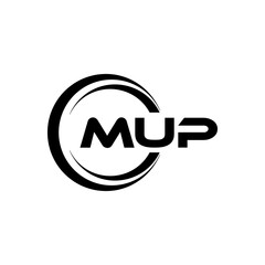 MUP letter logo design with white background in illustrator, cube logo, vector logo, modern alphabet font overlap style. calligraphy designs for logo, Poster, Invitation, etc.