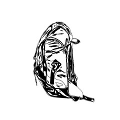 sketch of a backpack with a transparent background