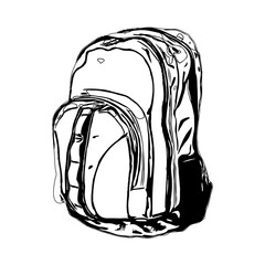 sketch of a backpack with a transparent background