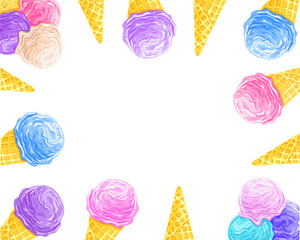 Ice cream cone. Creative vector illustration for poster, banner, card, menu
- 758981672