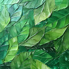 Fresh and Lush Green Leaves Pattern, Inspired by Nature's Beauty and Serenity Generative AI