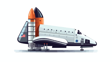 illustration of space shuttle on a white background - obrazy, fototapety, plakaty