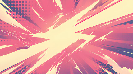stream of pink lightning strikes, half vintage comic book pattern