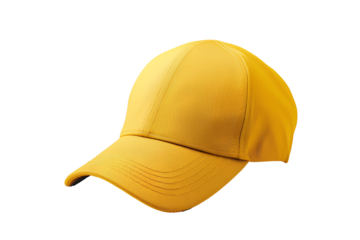 yellow baseball cap isolated on transparent background