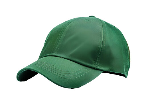 green baseball cap isolated on transparent background