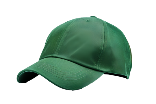 green baseball cap isolated on transparent background