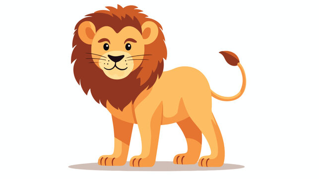 lion vector in flat style. cute animal element