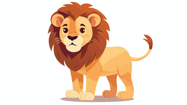 lion vector in flat style. cute animal element