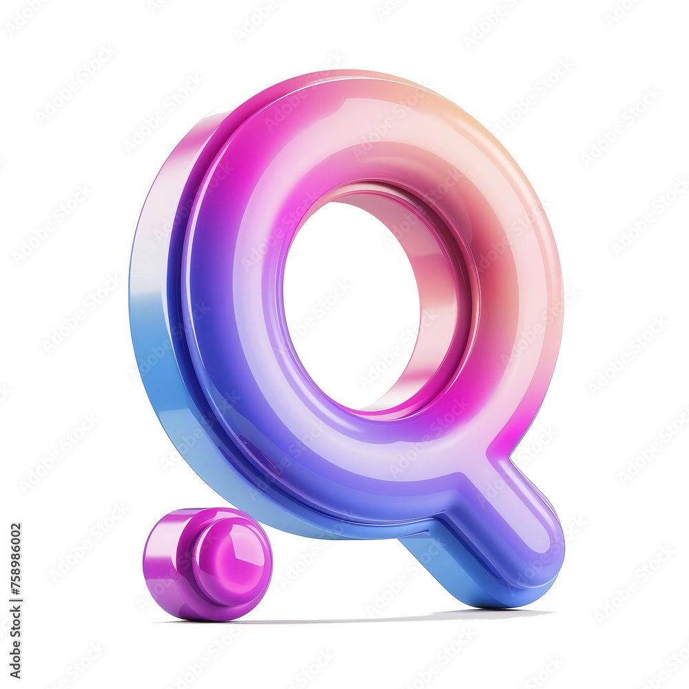 Poster icon in 3d modern style with letters q and a, questions and answers. cartoon style.