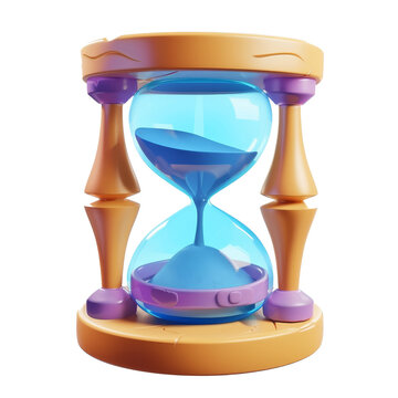 Countdown hourglass with sand. Business, time, and deadline concept. Cartoon minimal icon.