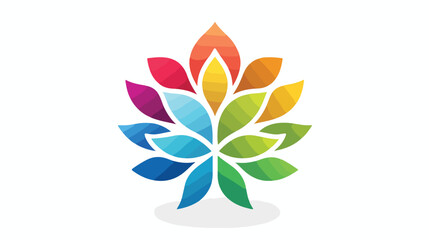 logo with a series of leaves forming a colorful flower