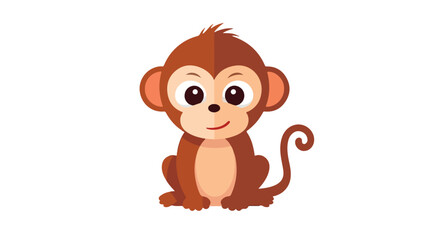 Monkey cute animal little icon. Isolated and flat illustration