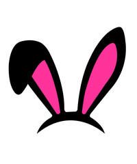Easter Bunny Ears clip art design on plain white transparent isolated background for card, shirt, hoodie, sweatshirt, apparel, tag, mug, icon, poster or badge