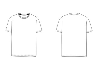 t shirt short sleeve mock up front and back