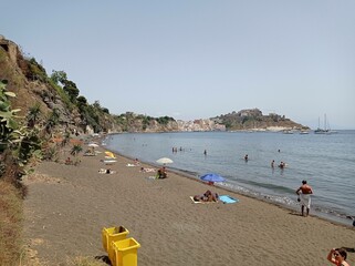 Fototapeta premium Chiaia beach on a balmy day in Procida, Gulf of Naples, Italy