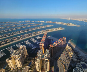 great panoramic view of the exclusive Burj Al Arab hotel in Dubai