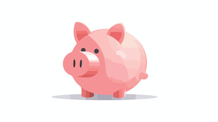 piggy bank icon on white background  flat vector isolated