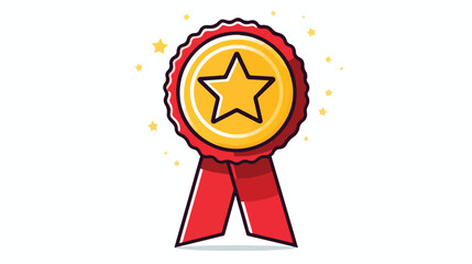 seal stamp ribbon winner competition icon.