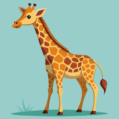 Obraz premium giraffe, mascot, pet, cartoon, pretty, cute, draw, art, wildlife, character, vector, illustration
