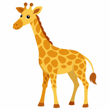 giraffe, mascot, pet, cartoon, pretty, cute, draw, art, wildlife, character, vector, illustration