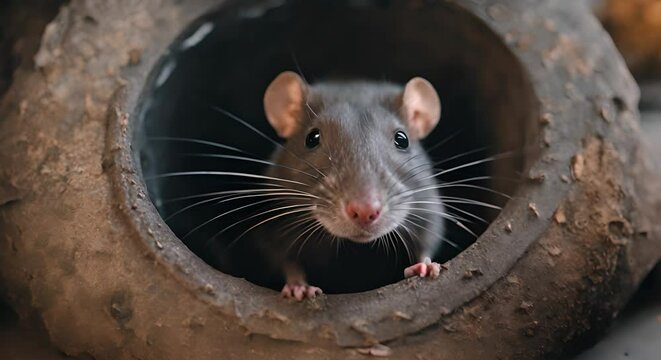 Rat in a pipe.