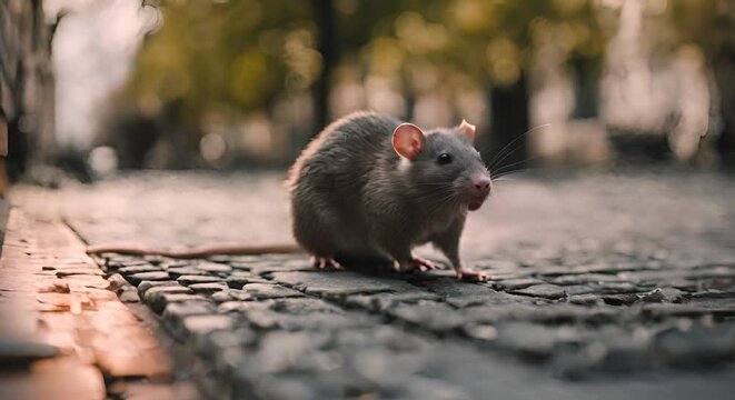 Rat in a city.