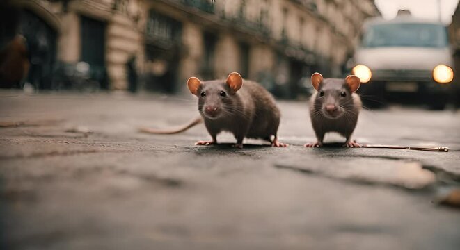 Rat in a city.