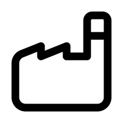 Factory icon in outline style. Simple industrial symbol vector illustration — pixel-perfect icon.