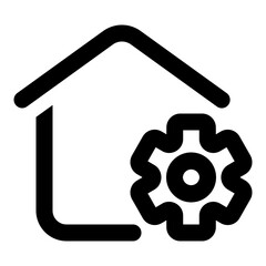 Homebuilt icon in outline style. Simple house building vector illustration — pixel-perfect icon.