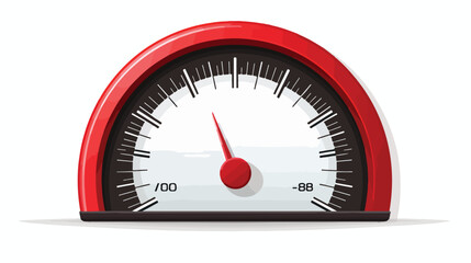 Simple vector tachometer speedometer icon on white b