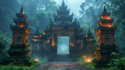 Gate Standing Tall Amidst Lush Green Forest
