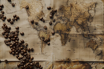 World Map of Coffee Beans