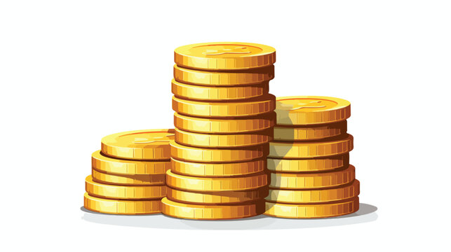 Stack of gold dollar coins. Business and finance