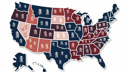 state map united states america .. flat vector isolated