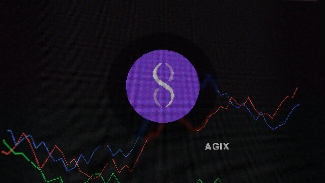 March 15th 2024March 2024, Crypto exchange screen focused on SingularityNET token, coin AGIX.
