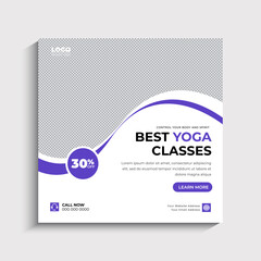 Yoga social media post or web banner template