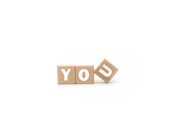 Wooden block showing thank you message Idea for writing a Congratulations letter of thanks written with wooden blocks.